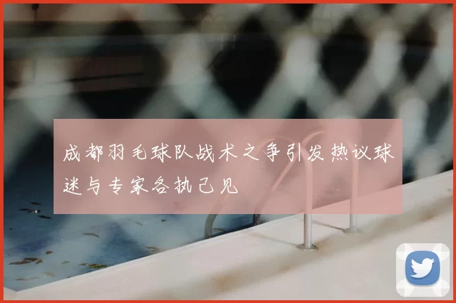 成都羽毛球队战术之争引发热议球迷与专家各执己见